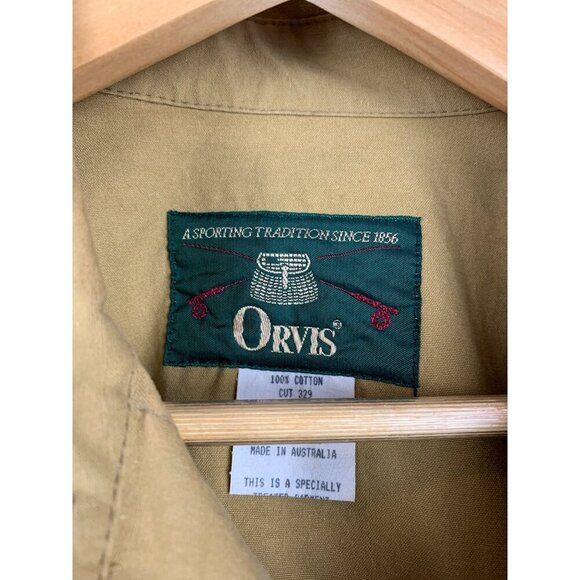 Orvis Mens Khaki & Olive Shooting Jacket L 100% Cotton - Picture 3 of 5